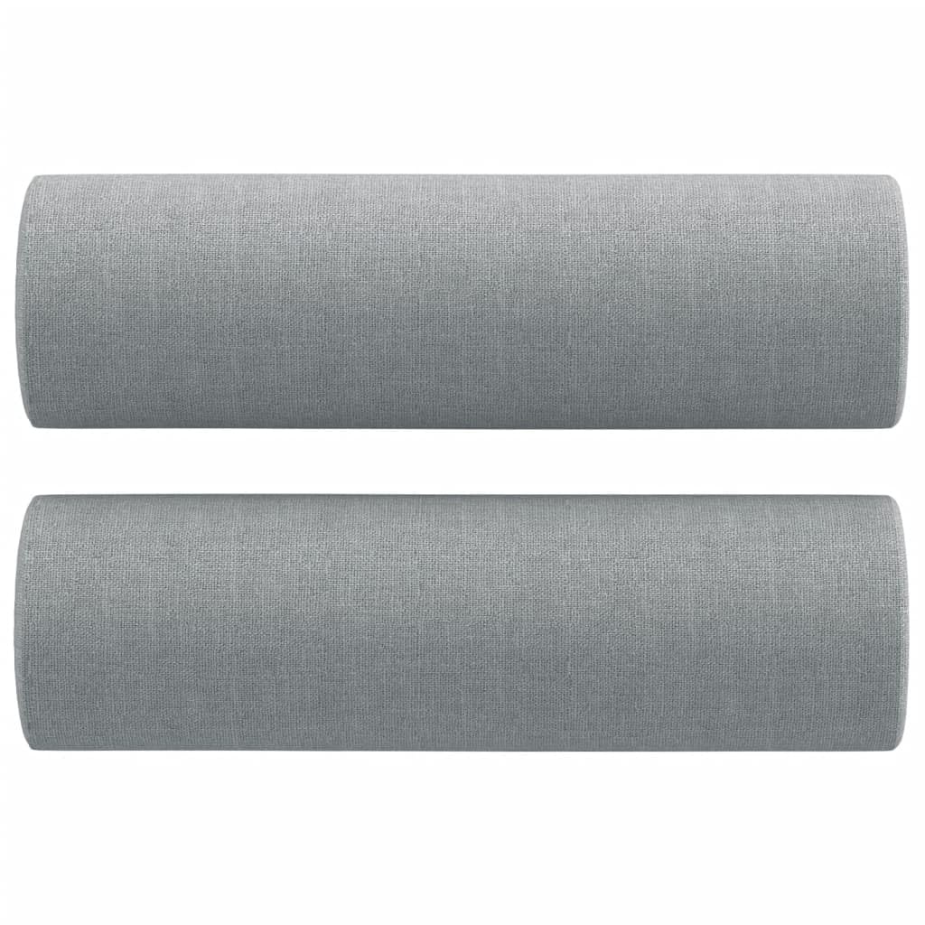 vidaXL Throw Pillows Set of 2, Light Gray Fabric Bolster Pillows - Comfortable, Durable & Removable Cover, 5.9"x19.7" Size for Living Room, Bedroom, Lounge Area, Office