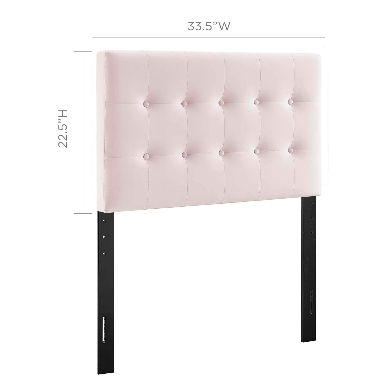 Modway Emily Twin Biscuit Tufted Performance Velvet Headboard, Pink