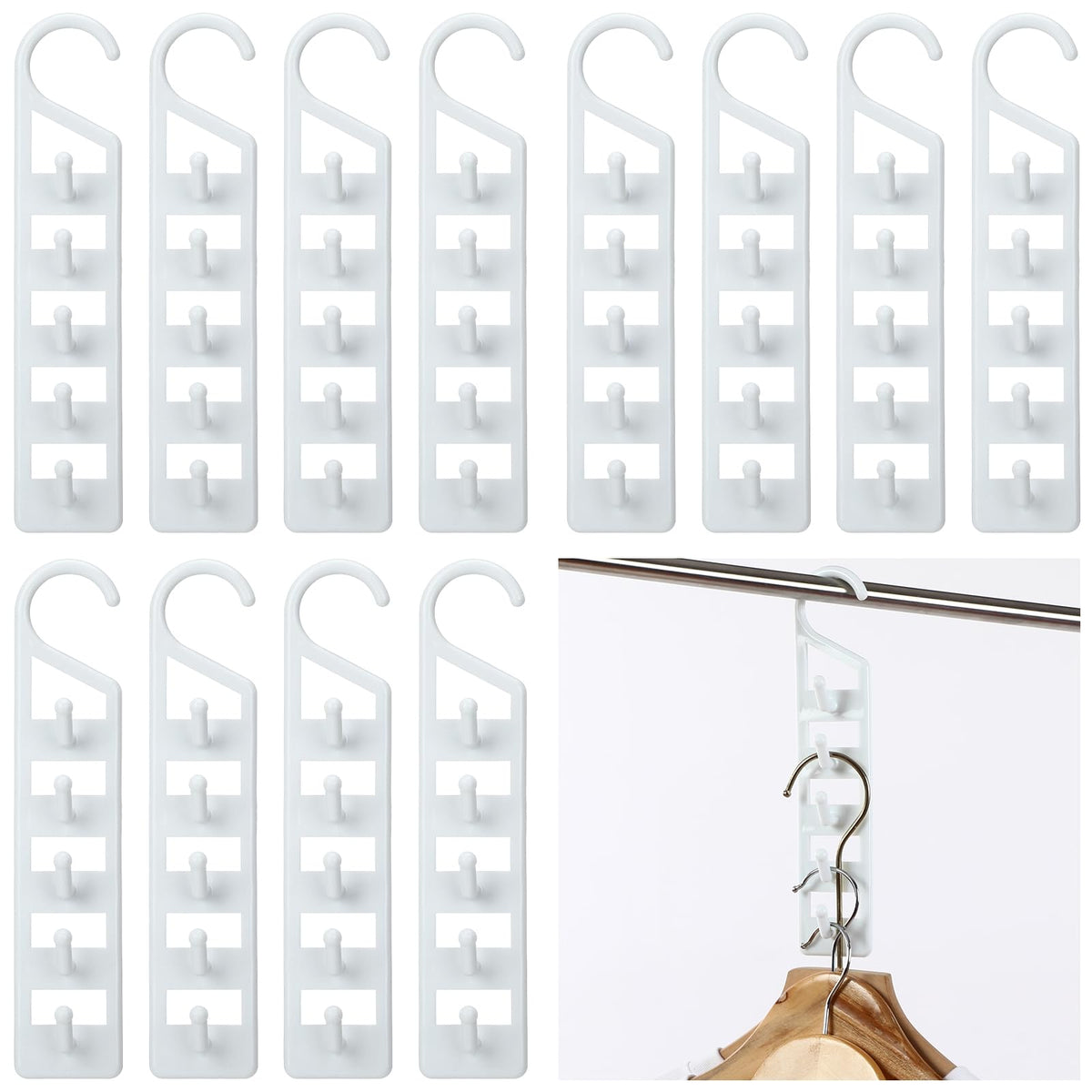 Fiwochic 8 Pcs Space Saving Hangers for Clothes Space Saver Vertical Hanger