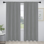 Easy-Going Rod Pocket Blackout Curtains For Bedroom, Room Darkening Window Curtains For Living Room, Thermal Insulated Noise Reduction Solid Window Drapes, 2 Panels(52X84 In, Light Gray)