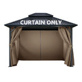 Cowvie Gazebo Curtain Replacement Universal 4-Panel Sidewalls 12' X 12', Patio Gazebo Privacy Curtains With Double Zipper, Repla