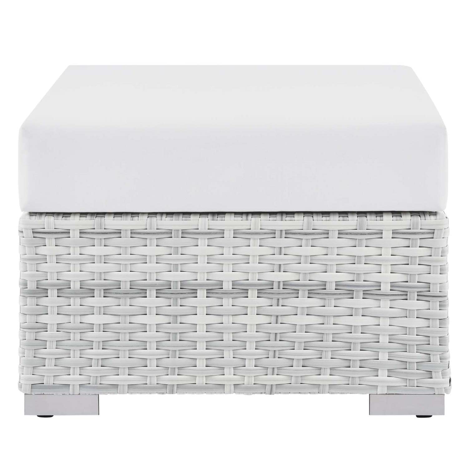 Modway EEI-4301-LGR-WHI Ottoman, Light Gray White