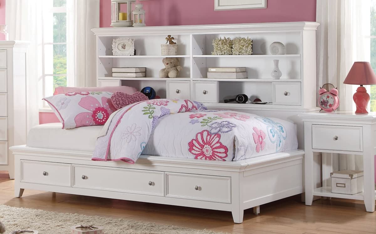 acme 30595F Lacey Daybed with Storage White - Full Size 3 Piece