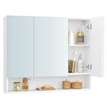 VASAGLE Medicine Cabinet Mirror, Bathroom Mirror with Storage, Bathroom Mirror Cabinet, Wall Mirror Cabinet, Open Compartment, A