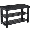 Pipishell Bamboo Shoe Rack Bench, 3 Tier Sturdy Shoe Organizer, Storage Shoe Shelf, Holds up to 300lbs for Entryway Bedroom Livi