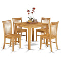 East West Furniture Oxford 5 Piece Room Set Includes a Square Kitchen Table and 4 Dining Chairs, 36x36 Inch, OXNO5-OAK-W