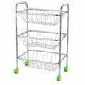 Crowtale Stainless Steel 3Tier Rack Fruits & Vegetable Onion Trolley Container Basket Organizer Organiser Holder Stand For Kitc