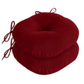 Downluxe Round Outdoor Chair Cushions, Waterproof Memory Foam Bistro Patio Furniture Cushions 15' X 15', Burgundy, 2 Pack For