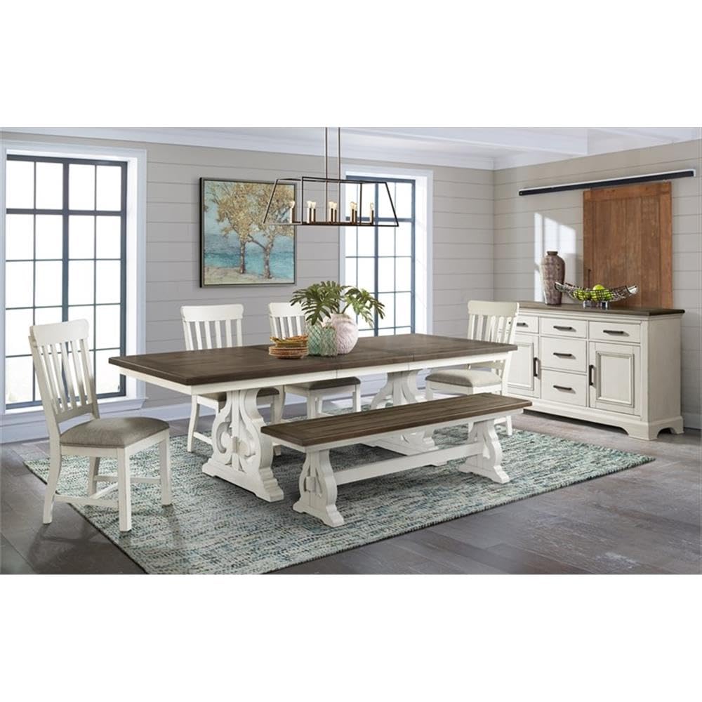Intercon Drake 76-98" Wide Trestle Dining Table - Thumbnail 2