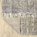 HomeRoots Polyester 8'x10' Grey and Ivory Abstract Lines Area Rug