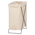 Fuji Boeki 31509 Laundry Basket, Width 9.4 inches (24 cm), Ivory, Foldable, Portable, Water Repellent Inside