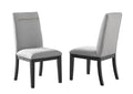 Steve Silver Yves Gray SilverShield Side Gold Accent-Rubbed Charcoal Finish Perforamnce Chiars, Set of 2 Chairs, Modern, Contemporary Styling, Performance Fabric, Dining Room, 20 x 25.5 x 40, Grey
