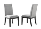 Steve Silver Yves Gray SilverShield Side Gold Accent-Rubbed Charcoal Finish Perforamnce Chiars, Set of 2 Chairs, Modern, Contemporary Styling, Performance Fabric, Dining Room, 20 x 25.5 x 40, Grey