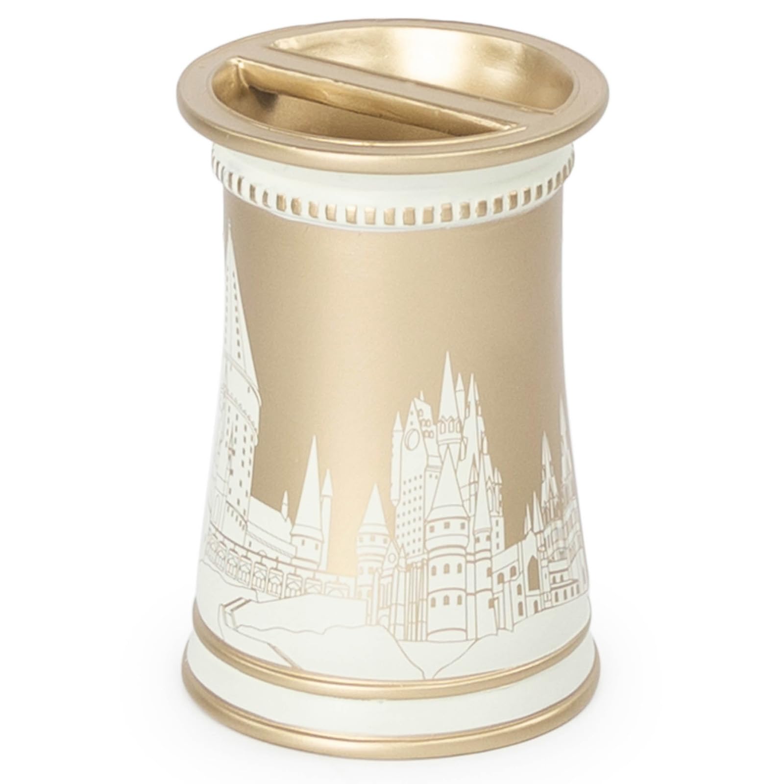 Jay Franco Harry Potter Toothbrush Holder - Gold Resin Pencil Holder Features Hogwarts Castle - Bathroom Storage