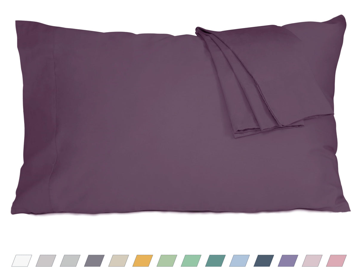 Cotton Pillow Cases Standard Size, 20 By 30 Inches Queen Pillowcases, Dark Purple Pillow Cases Set Of 2, Pillow Cases Queen Cott