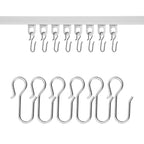 Metal Curtain Track Hooks S Shaped Small Curtain Hooks Stainless Steel Drape Wire Hooks For Ceiling Curtain Drape Track (30Pcs)