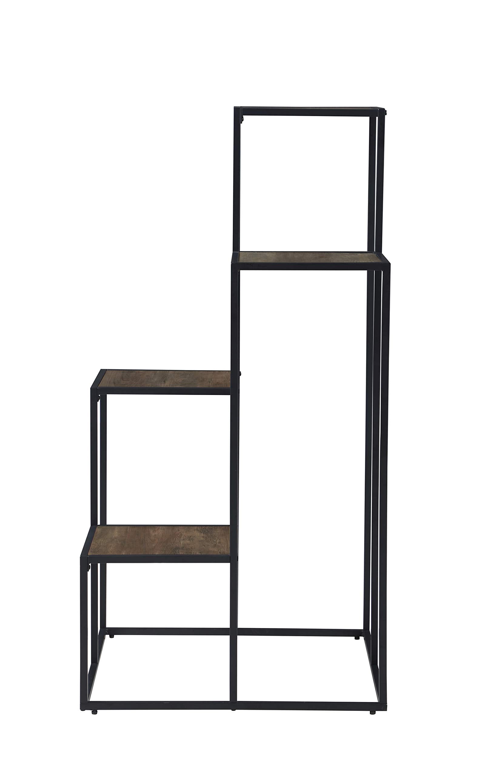 Coaster Home Furnishings 4-Tier Display Shelf Rustic Brown and Black