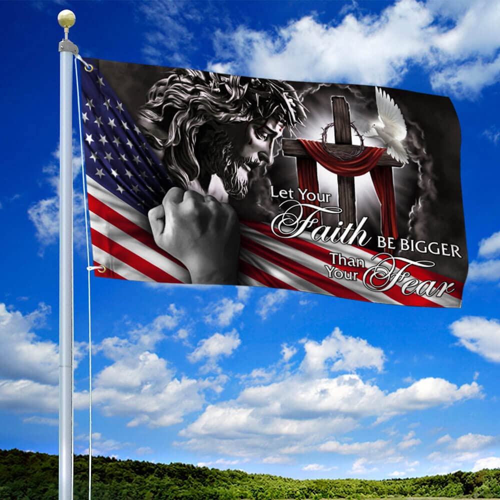 Flagwix American Flag-My God. Jesus Christian. Let Your Faith Be Bigger Than Your Fear Flag Thb2994Gfv1, 3X5 Ft, No Flag Pole Ri
