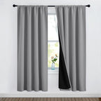 Nicetown Full Shade Curtain Panels, Pair Of Energy Smart Rod Pocket Blackout Drapes For Guest Room Window, Thermal Insulated Gue