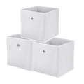 uxcell 3 Pack Storage Cubes, 11 x 11 x 11 Inch Fabric Storage Bins with Circular Handle, Foldable Cube Organizer Bins Box for Cl