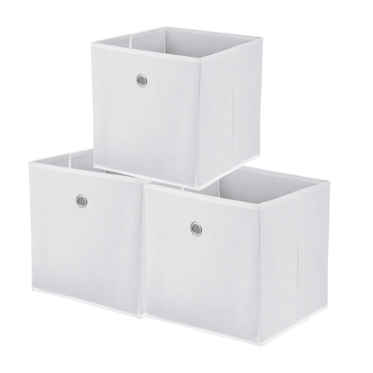 uxcell 3 Pack Storage Cubes, 11 x 11 x 11 Inch Fabric Storage Bins with Circular Handle, Foldable Cube Organizer Bins Box for Cl