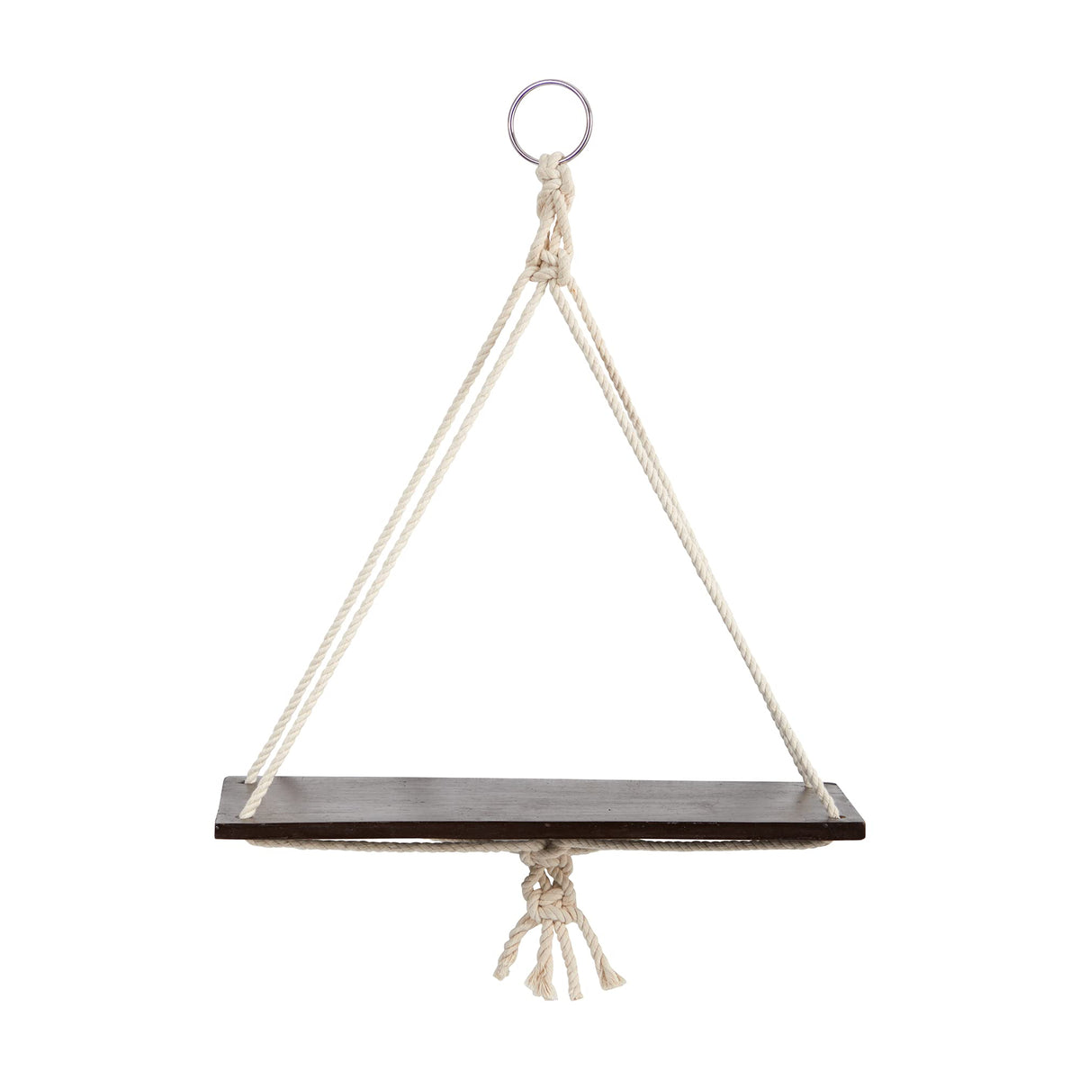 Nearly Natural 18In. X 16In. Hand Crafted Macrame Wall Hanging With Wooden Shelf