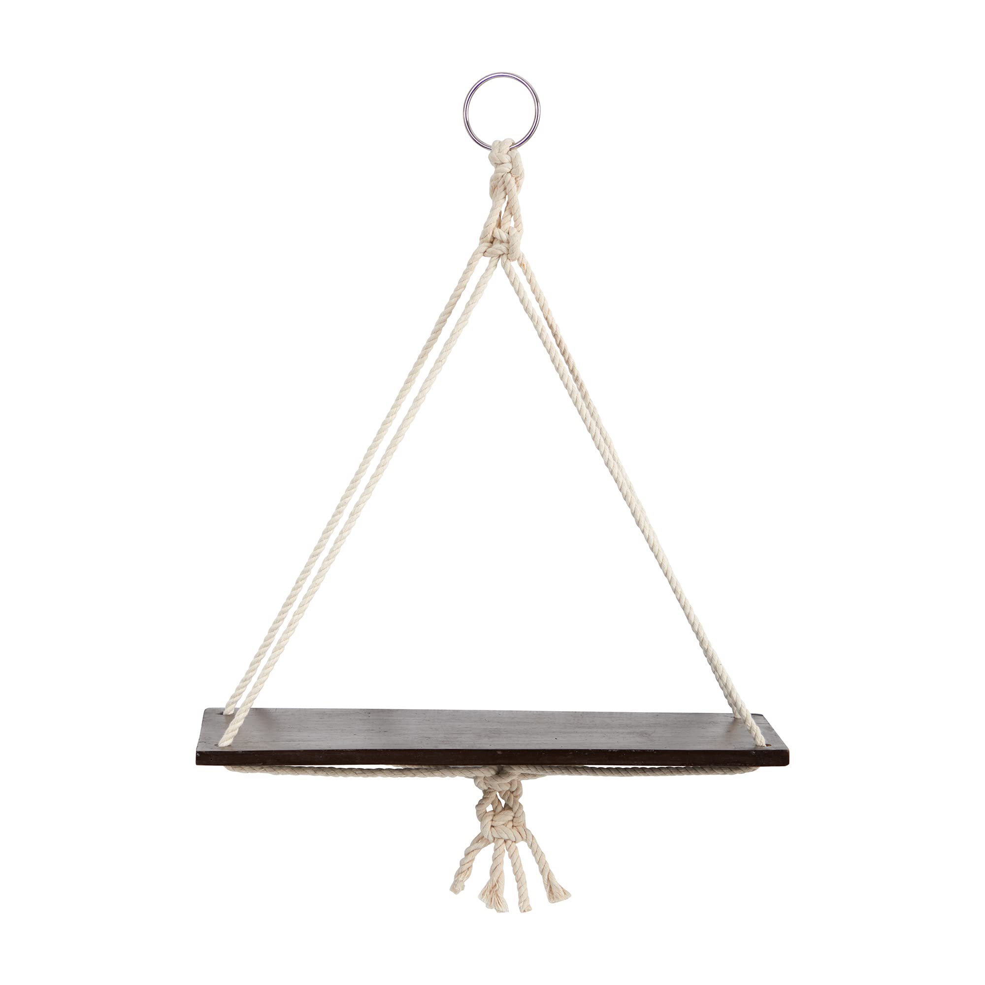 Nearly Natural 18In. X 16In. Hand Crafted Macrame Wall Hanging With Wooden Shelf