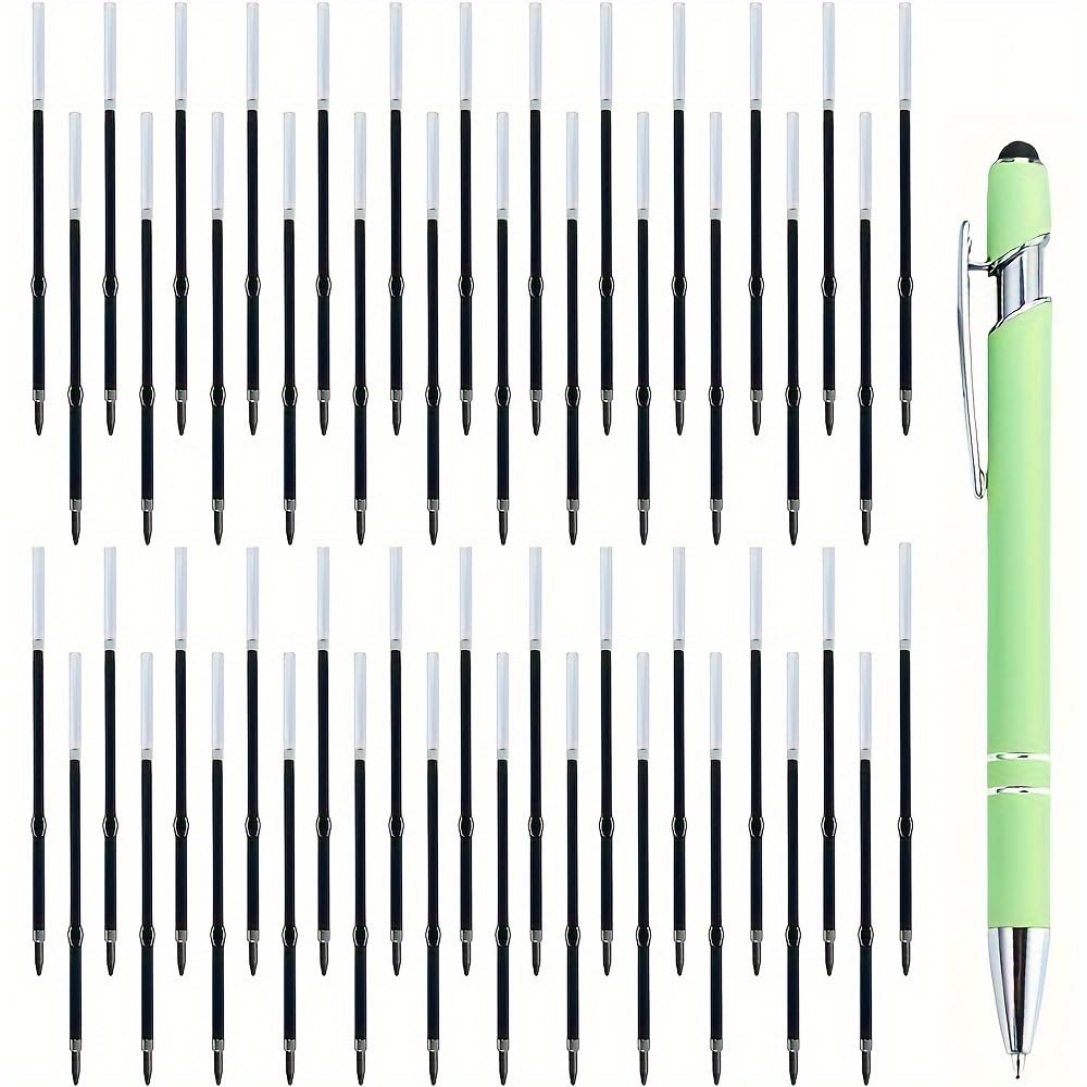 50 Pcs 2-In-1 Retractable Ballpoint Pen Refills - Touch Screen Stylus Pen Refills - 3.85Inch/9.8Cm Pen Refills