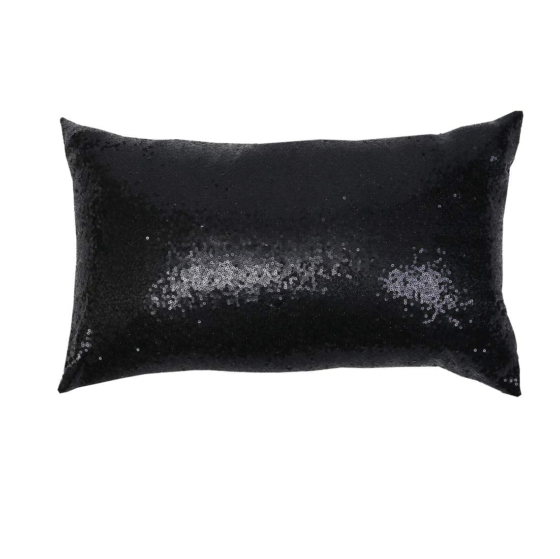 Poise3Ehome 12X20Inches Black Throw Pillow Covers Sequin Decorative Pillow Cases For Couch, Bed, Living Room, Christmas (Black,