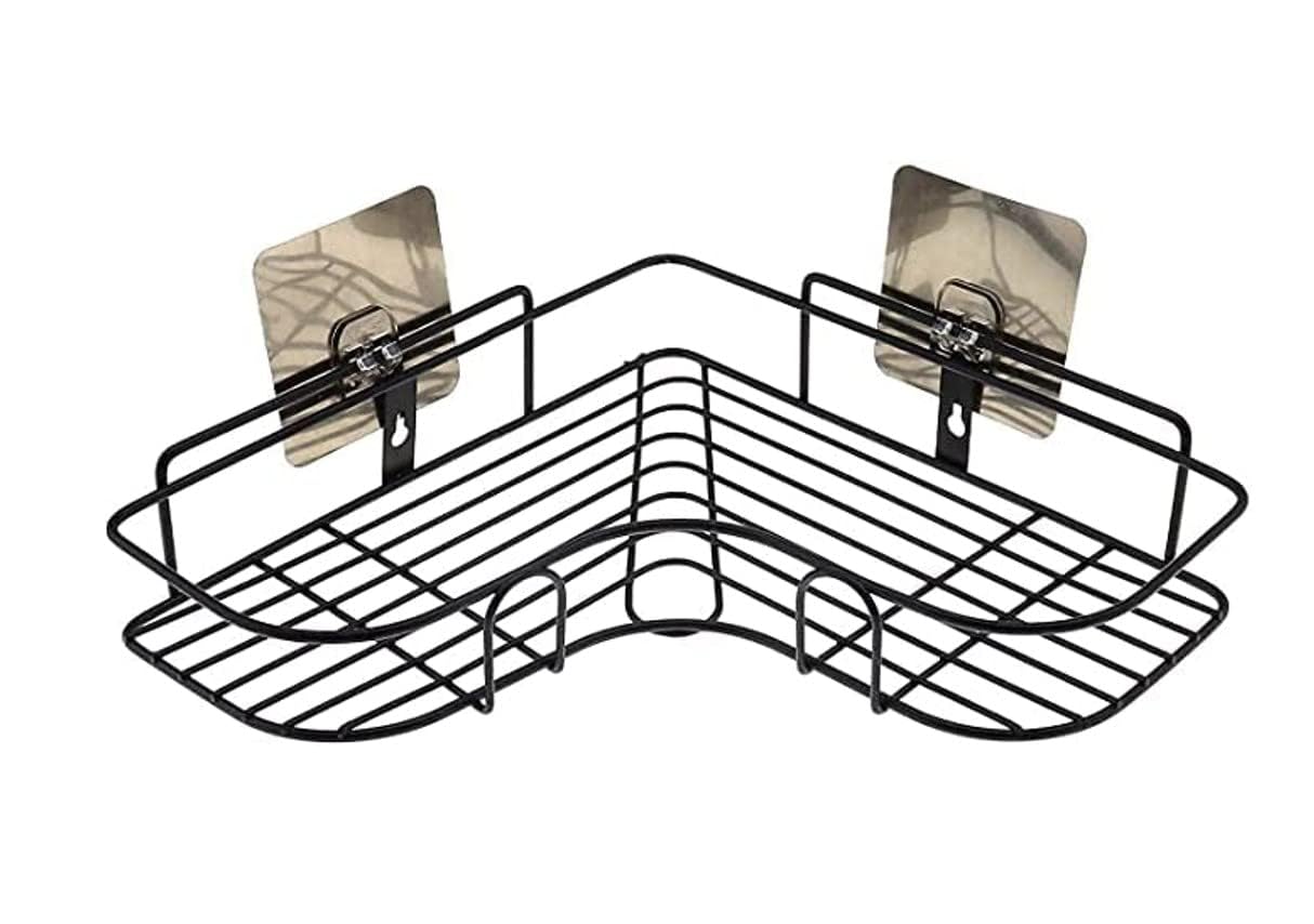 Helovia Multipurpose Wall Mounted Corner Shelf For Bathroom, Kitchen And BedroomSpace Saving Corner Shelf For Bathroom And Wash