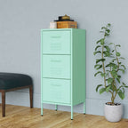 vidaXL Mint Green Steel Storage Cabinet, 16.7"x13.8"x40", Adjustable Levellers, Extendable Drawers with Ballbearing Runners, Industrial Style, Load Capacity up to 132.3 lb