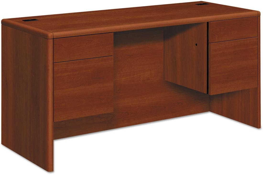 Hon 10765Co 10700 Kneespace Credenza, 3/4 Height Pedestals, 60 X 24 X 29 1/2, Cognac