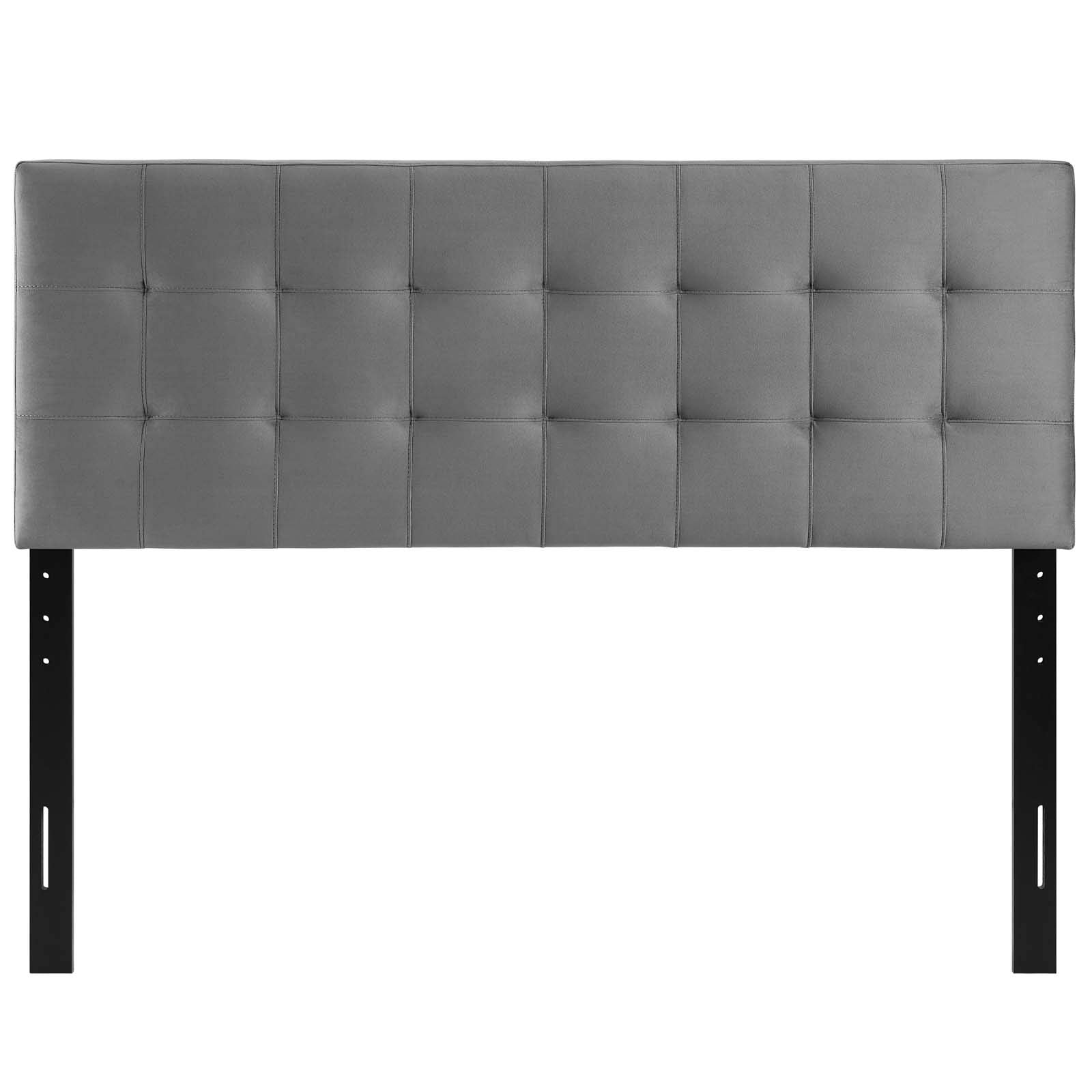 Modway Emily Full Biscuit Tufted Performance Velvet Headboard, Gray
