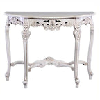 International Caravan Furniture Piece Windsor Hand-Carved Half Moon Console Table