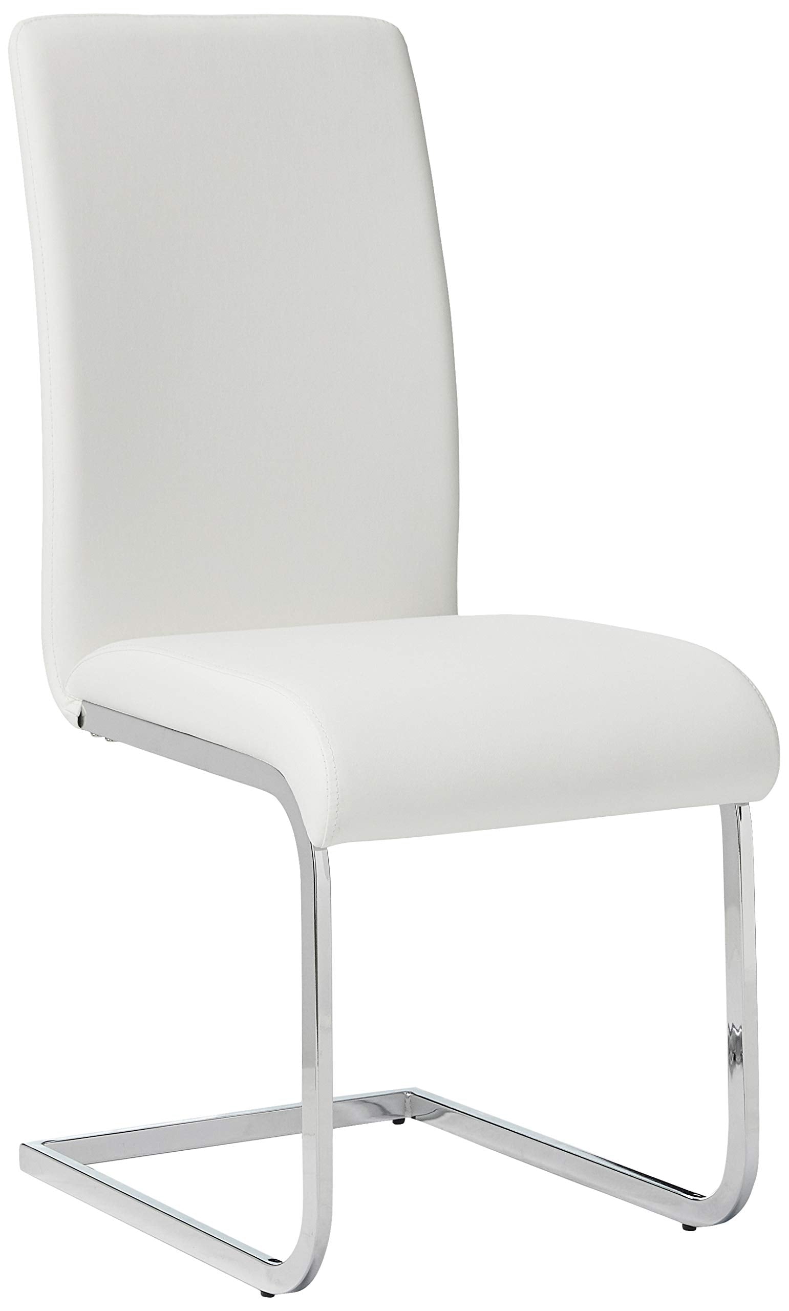 Best Master Furniture Mirage 5 Pcs Glass Top Modern Dining Set, White