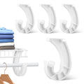 4Pcs Hanging Closet Rod Support, Plastic Closet Shelf Rod Holder, Sturdy JShaped Hooks Hanging Clothes, Cabinets Storage and Cu
