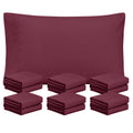 Freshculture Burgundy Pillowcases Queen Size 12 Pack - Bulk Pillowcase Set - Envelope Closure - Soft Brushed Microfiber Fabric -