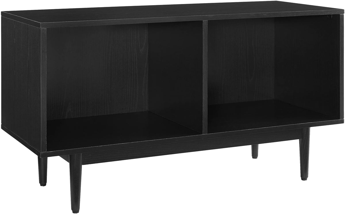 Crosley Furniture Liam Medium Vinyl Record Storage TV Stand and Entertainment Center, Media Console, Black