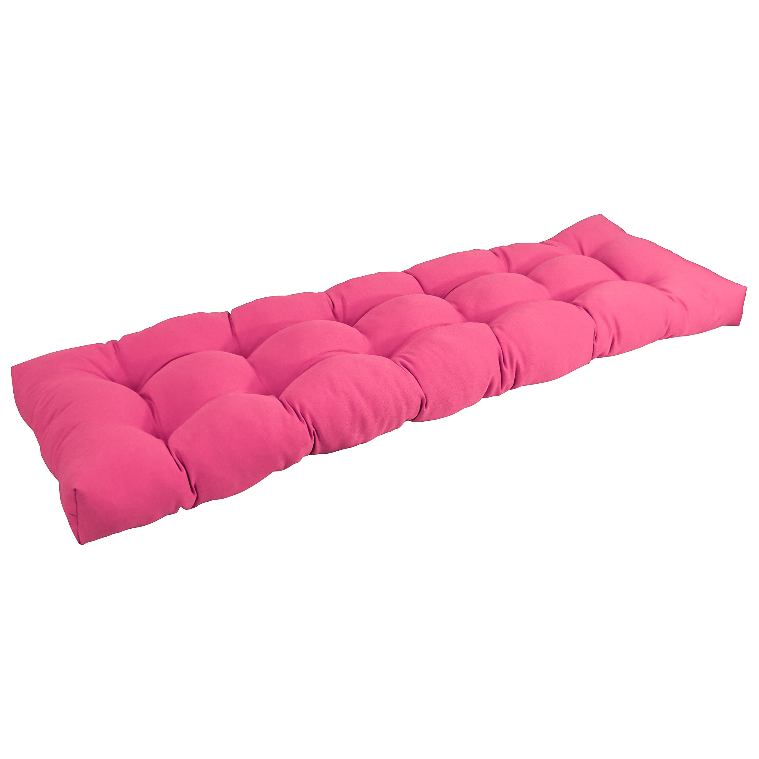 Blazing Needles Twill Tufted Bench Cushion, 60 x 19, Bery Berry