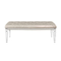 HomeRoots 54' Champagne and Clear Upholstered Faux Leather Bench