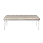HomeRoots 54' Champagne and Clear Upholstered Faux Leather Bench