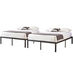 Vecelo 14 Inch Metal Full Size Bed Frame,Black Basic Steel Slats Platform,Heavy Duty Steel Slat/Noise Free&No Box Spring Needed Modern(2 Set)