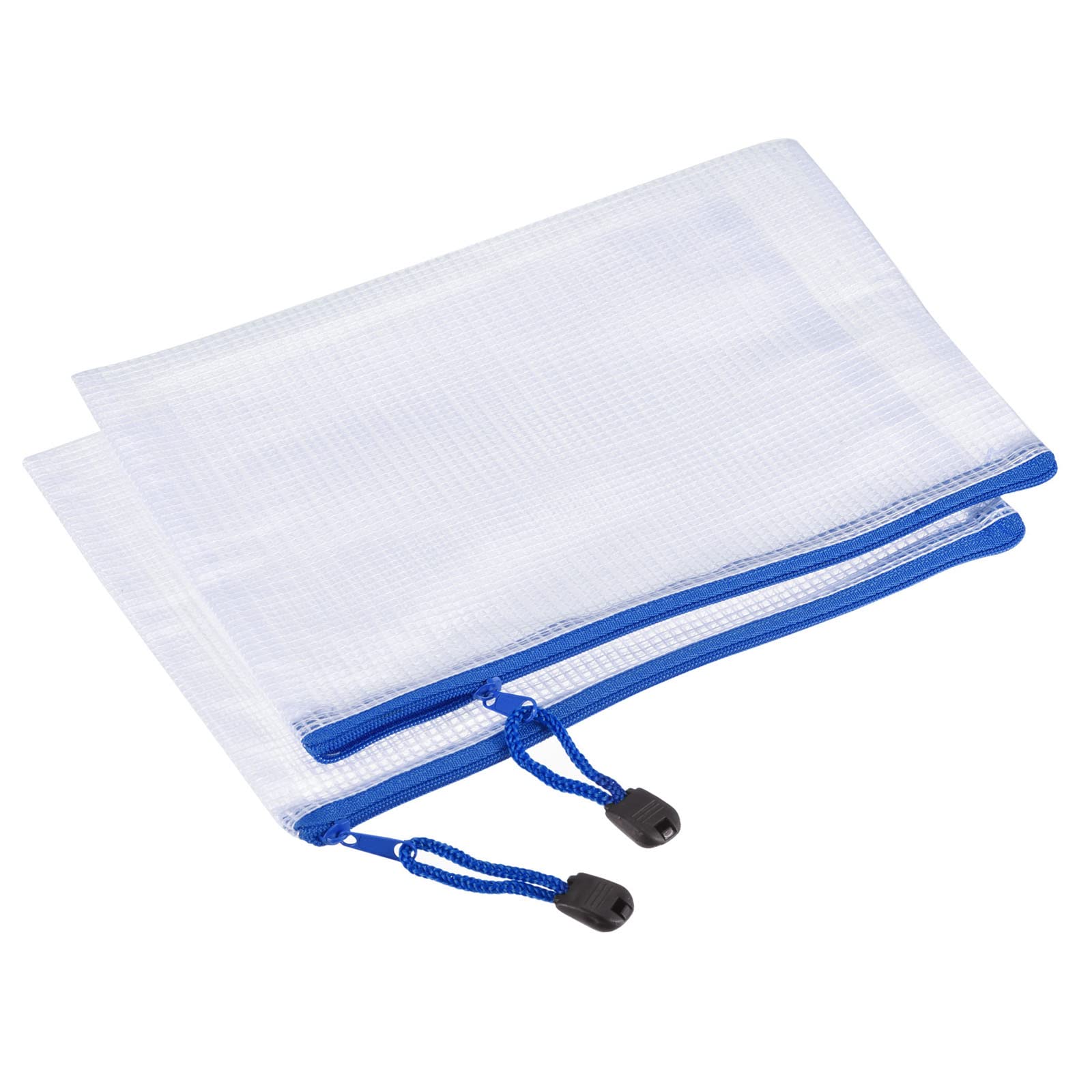 Yokive 3 Pack Mesh Zipper Bags, A3 Mesh File Pockets Plastic Document Pouch, Great For Office Appliances Travel Storage(White)