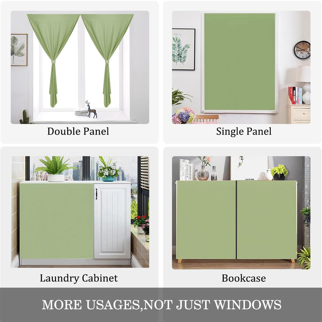 Muamar 2Pcs Self Adhesive Curtains For Small Window,Curtains For Bathroom,Short Curtains Door Curtains For Door Window,Rv Curtai