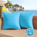 All Smiles Outdoor Waterproof Throw Pillow Covers 16X16 Set Of 2 Sky Blue Decorative Patio Tent Bed Sofa Living Room Furniture S