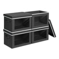 Homsorout Storage Bins with Lids - Small Fabric Organizers with Window, Collapsible Storage Bins for Clothes, Decorative Closet 
