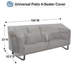 Outdoorlines Outdoor Waterproof Patio 4-Seater Couch Cover - Uv Resistant Patio Sofa Furniture Covers Weatherproof Heavy Duty Glider Covers For Outdoor Furniture, 104Wx32.5Dx33H Inches, Gray