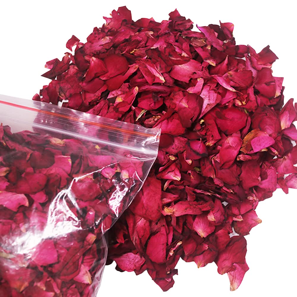 100 Grams Dried Natural Real Red Rose Petals Real Flower Rose Petals for Bath Aromatherapy Wedding Party Decoration Crafts Acces