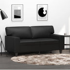 vidaXL Modern Black 2-Seater Sofa, 242.5 lb Load Capacity Per Seat, Faux Leather Upholstery with Sturdy Metal Frame, Suitable for Living Room or Office