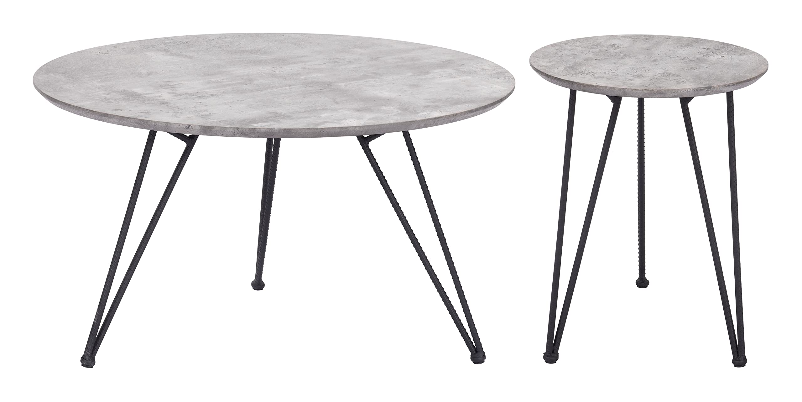 Zuo Kerris Coffee Table Set Gray & Black